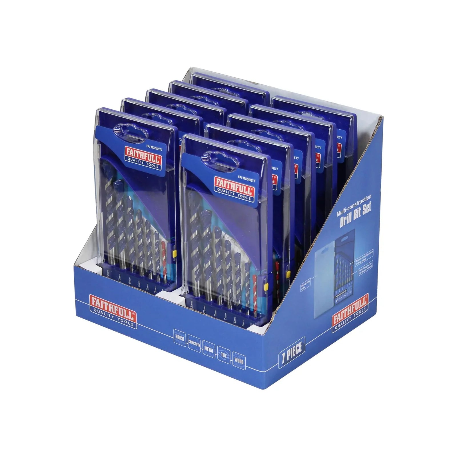 XMS Faithfull Multi-Construction Drill Bit Set - FAIMCDSET7