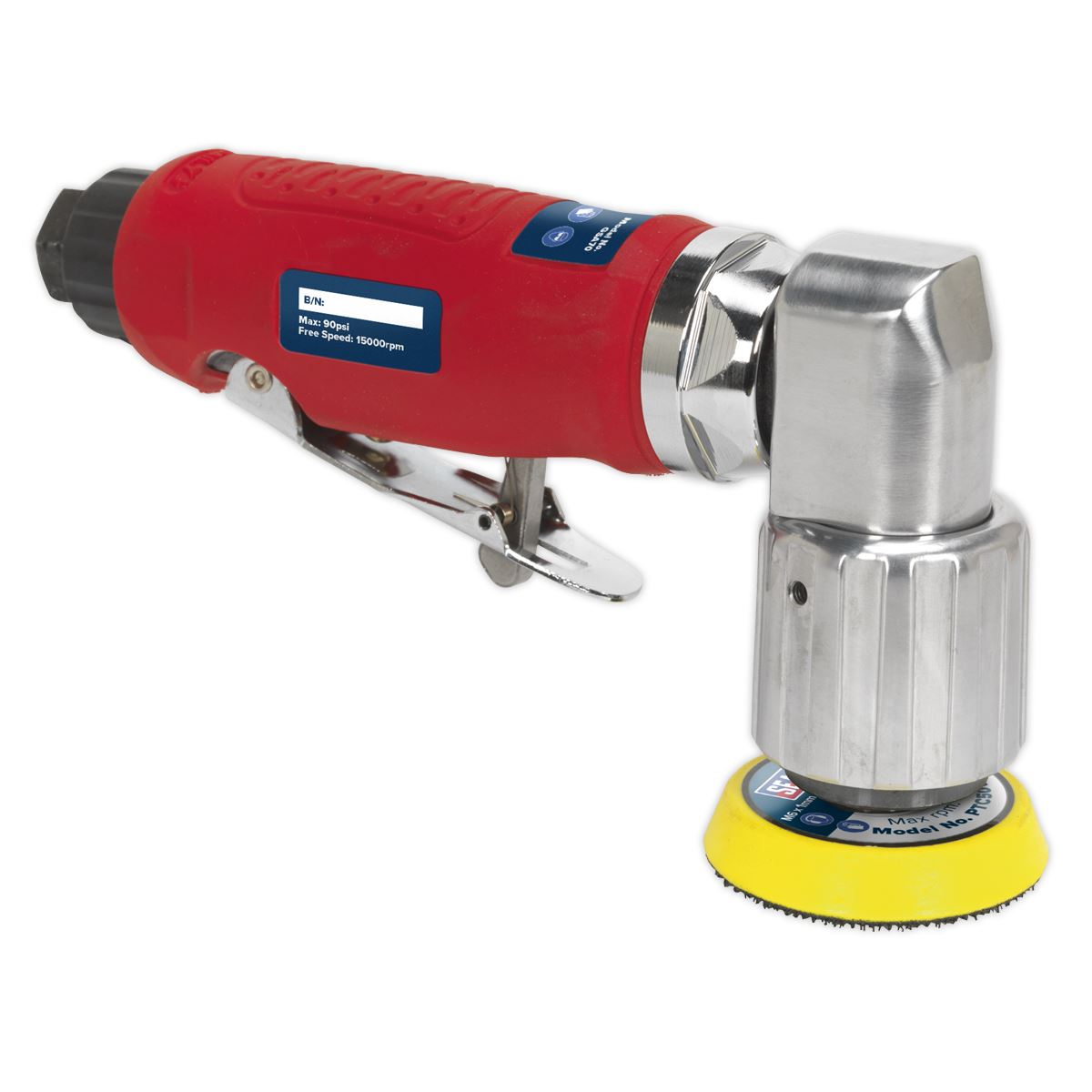 Sealey Air Orbital Sander 50mm Mini Disc Compressor Sanding Tool 1/4" BSP