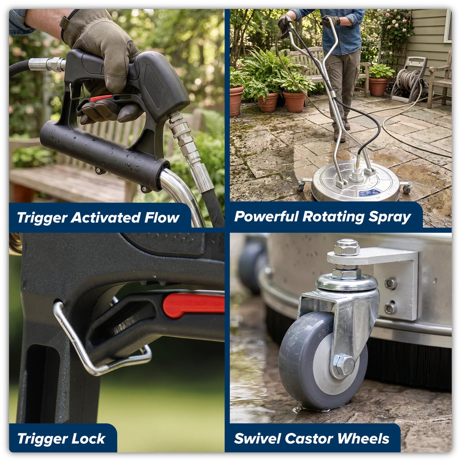 Sealey 24" Surface Cleaner PWAK24 with Dual Handle & Rotating Spray Bar