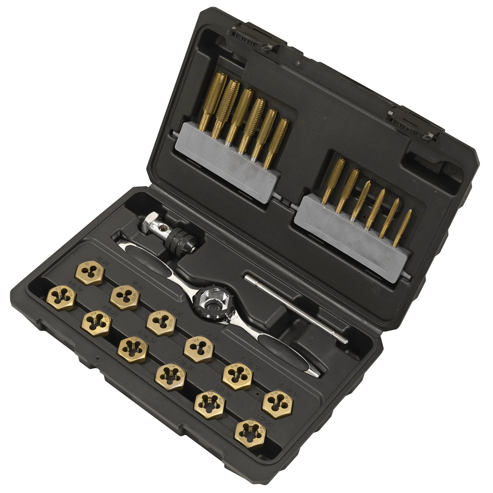 Sealey Premier Hexagonal Tap & Die Set 26 Piece - Imperial - Titanium Coated