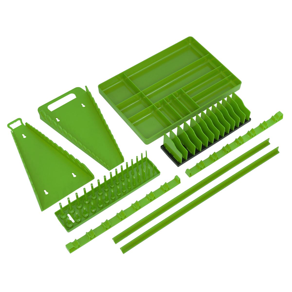 Sealey Tool Storage Organizer Set 9pc Hi-Vis Green TSK01HV