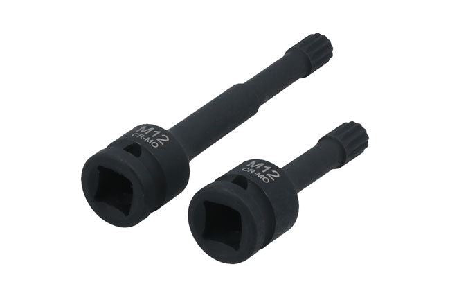 Laser Triple Square Impact Bit Socket Set M12 1/2"D