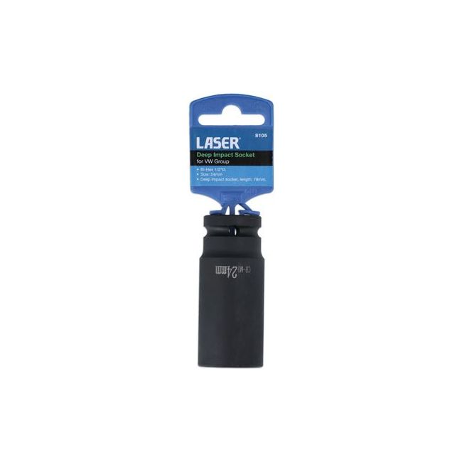 Laser Deep Impact Socket 1/2"D 24mm Bi-Hex - for VW Group 8105