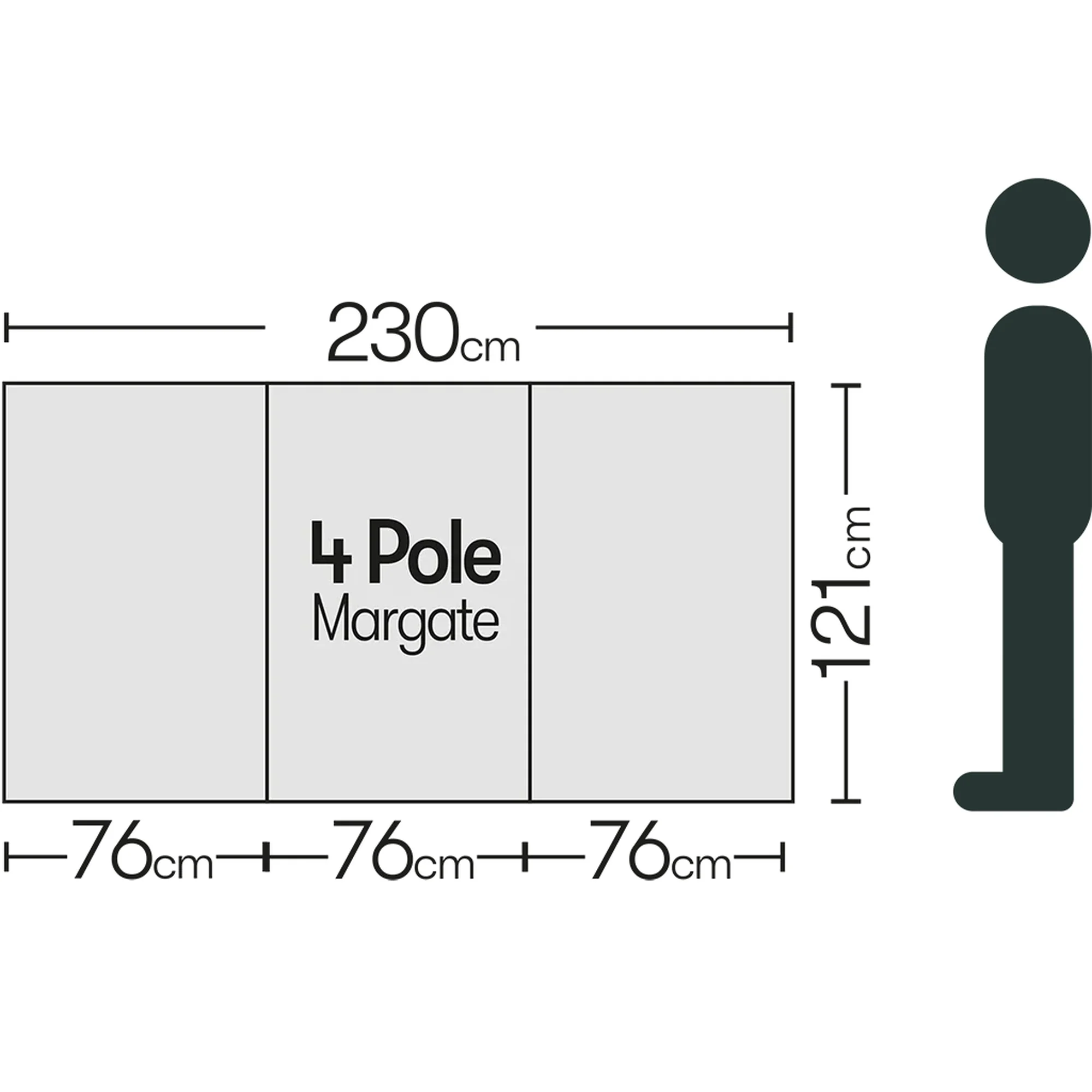 Unbranded 4 Pole Multicoloured Polythene Windbreak - 1.606 kg