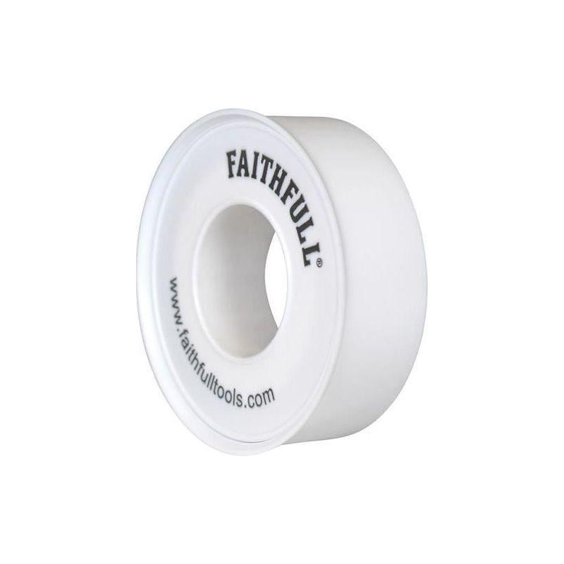 Faithfull P.T.F.E Tape 12mm x 12m White (Pack 10)