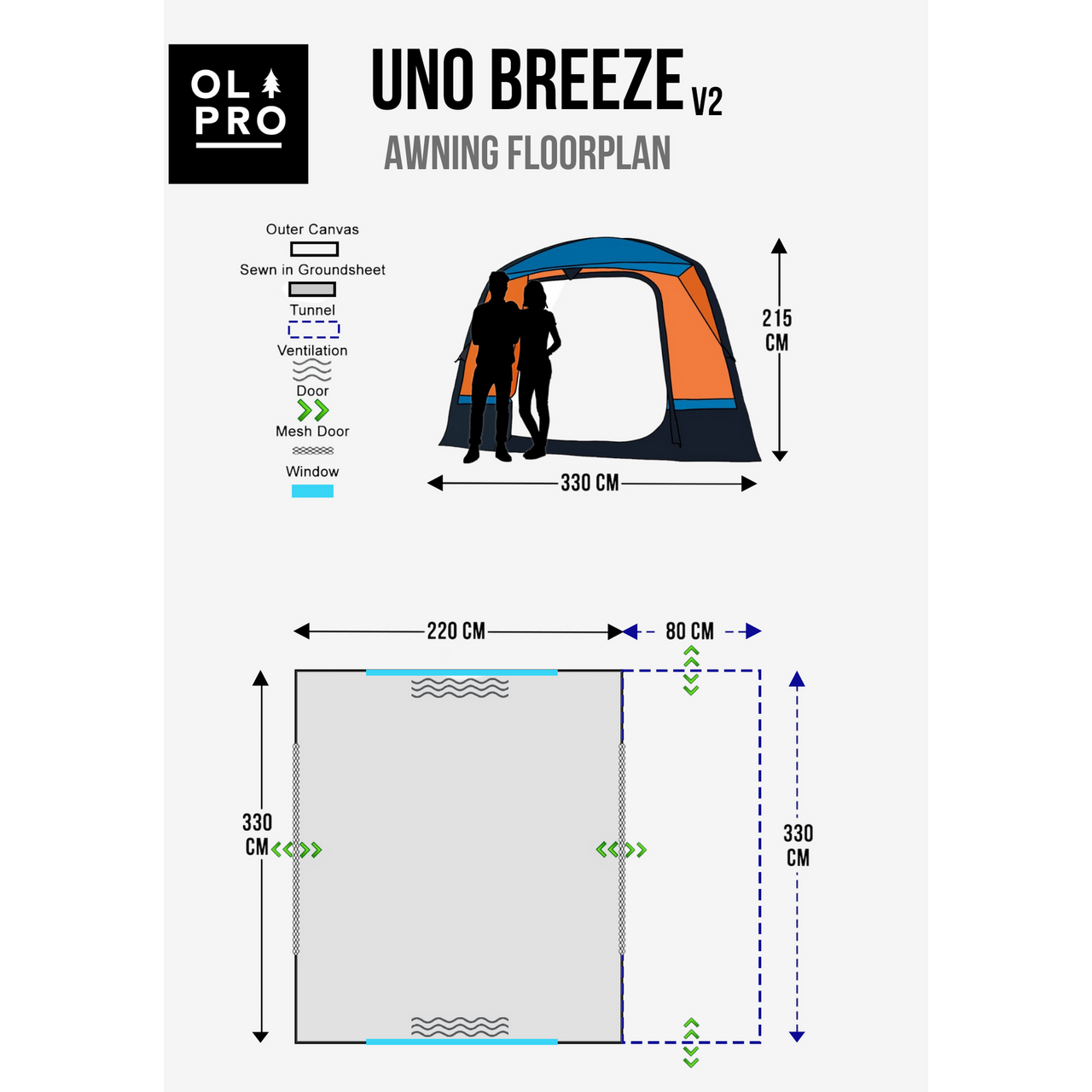 Olpro Uno Breeze v2 Campervan Awning
