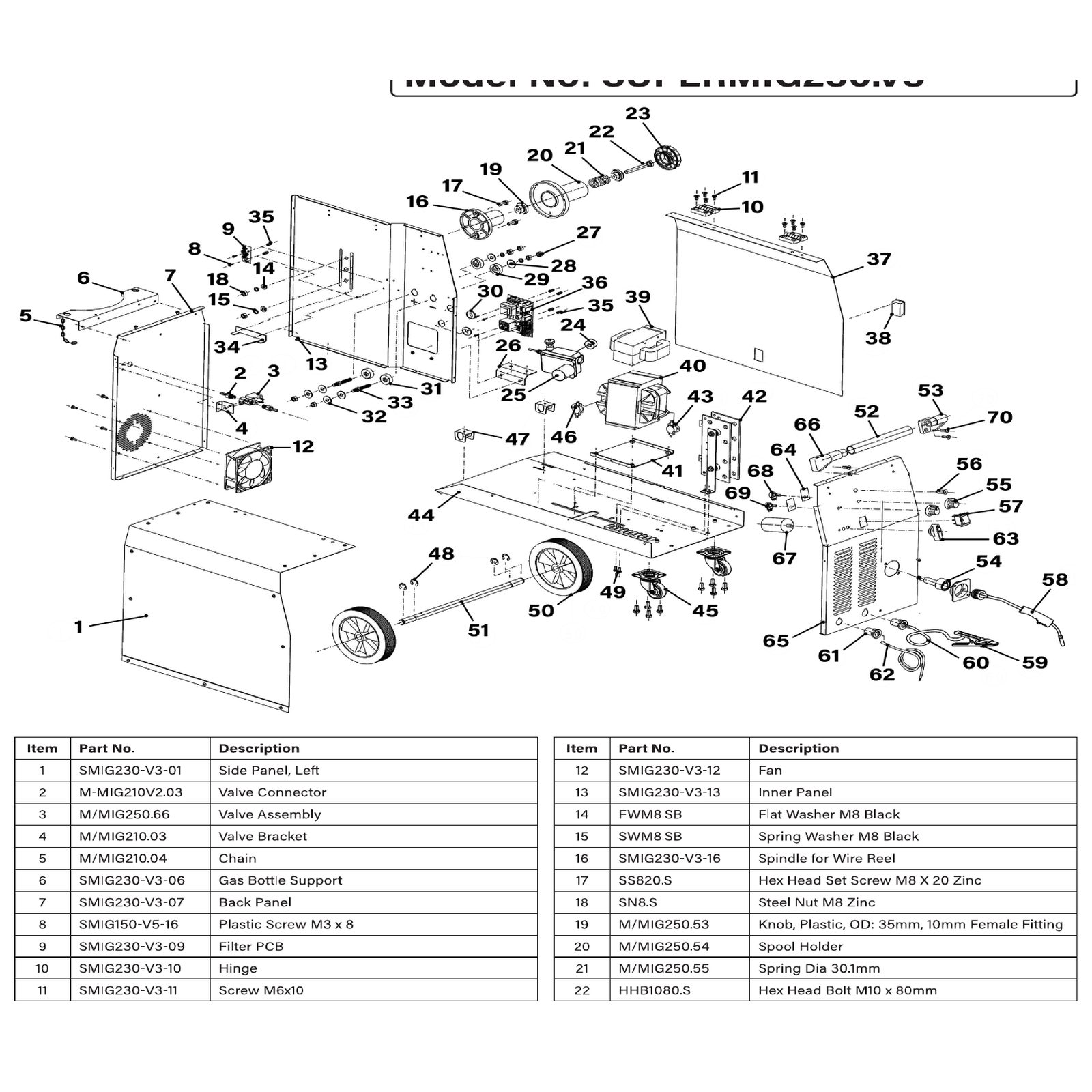 Sealey Side Panel, Left SMIG230-V3-01
