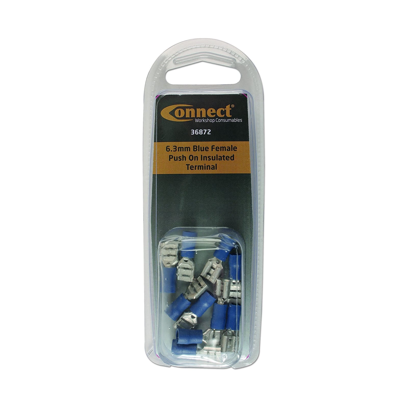 Tool Connection Blue Female Push On Insulated Terminal 6.3mm 10pc 36872