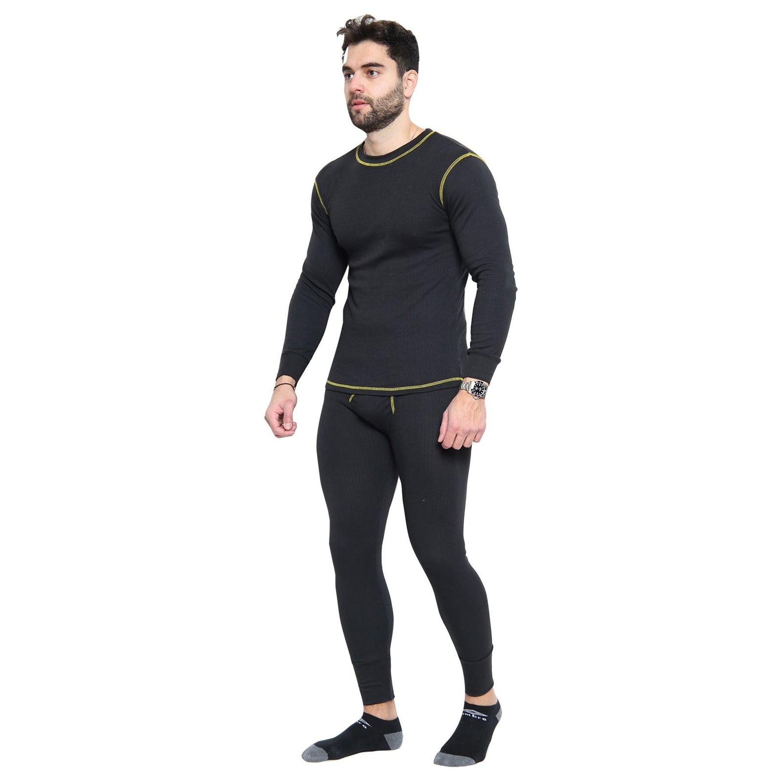 Mens Rough and Tough Thermal Long Sleeve  BLACK  shirt (mixed Sizes) 3129
