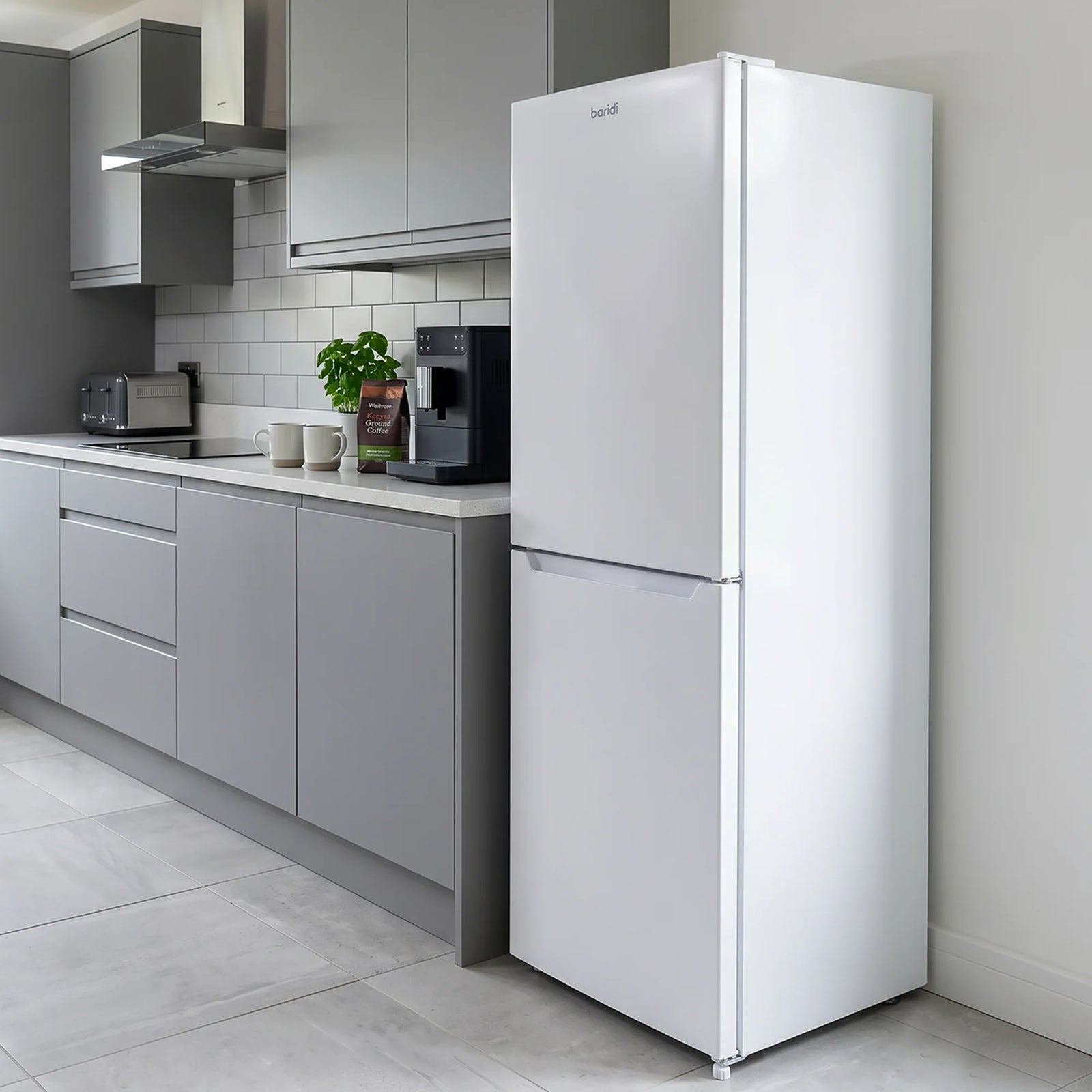 Baridi 50/50 Smart Frost Fridge Freezer 254L Capacity - White