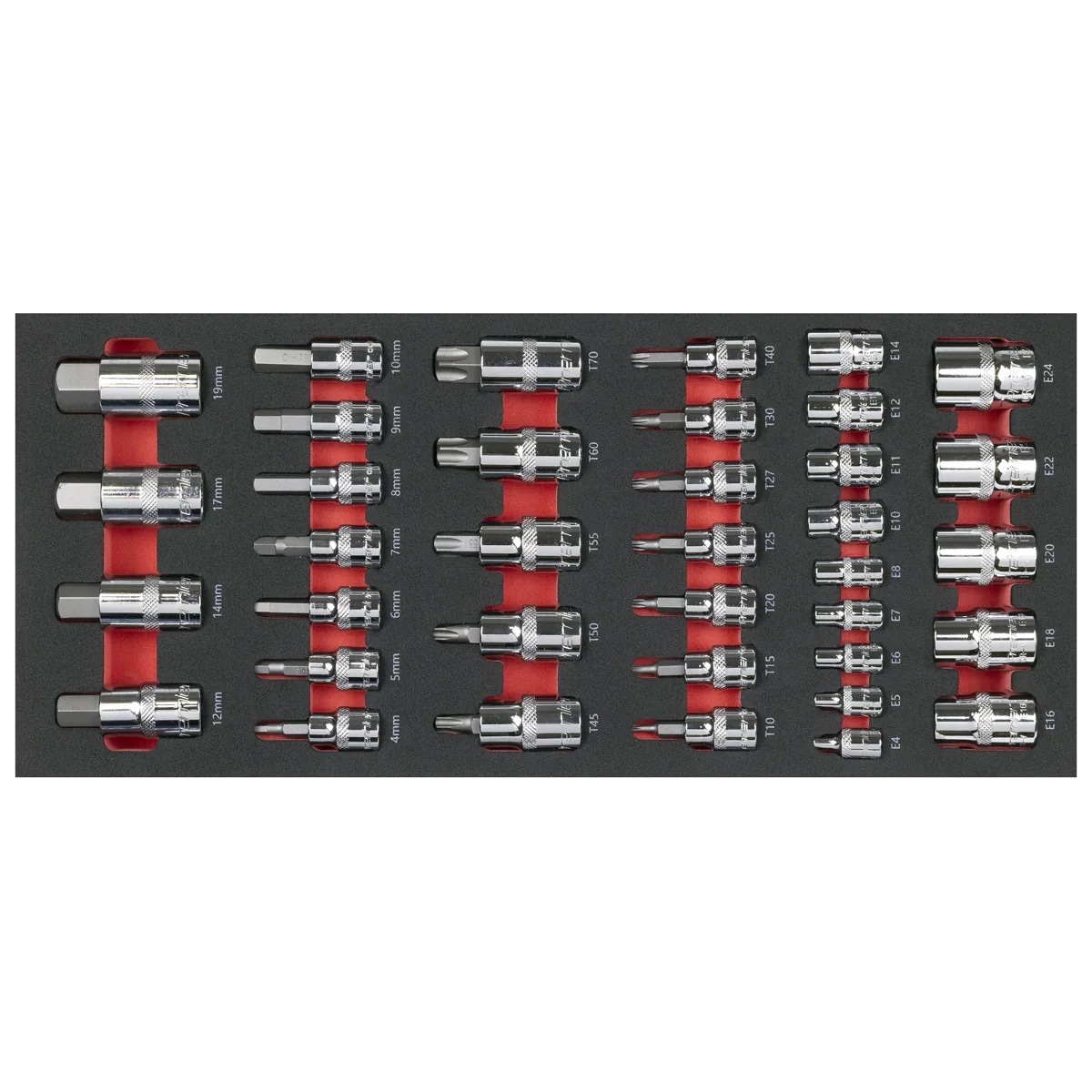 Sealey Premier Socket Bit Set 37 Piece with Tool Tray TBT61