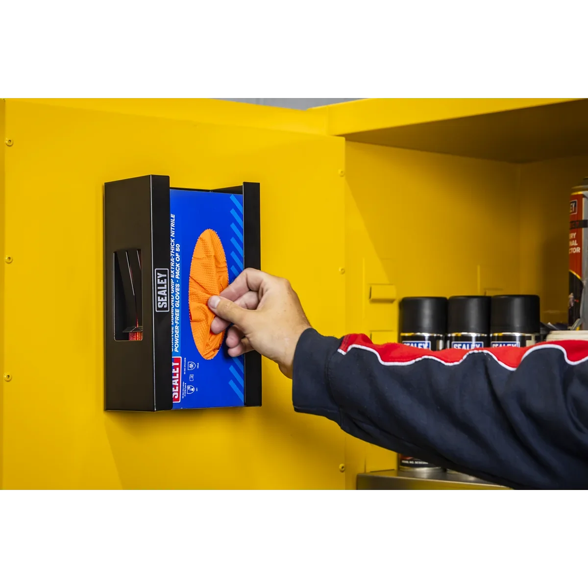 Sealey Magnetic Glove Dispenser - Black, 155 x 95 x 255mm