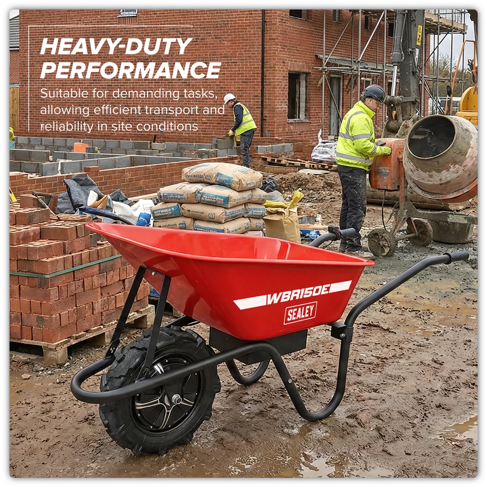 Sealey Electric Wheelbarrow WBR150E 150kg Capacity