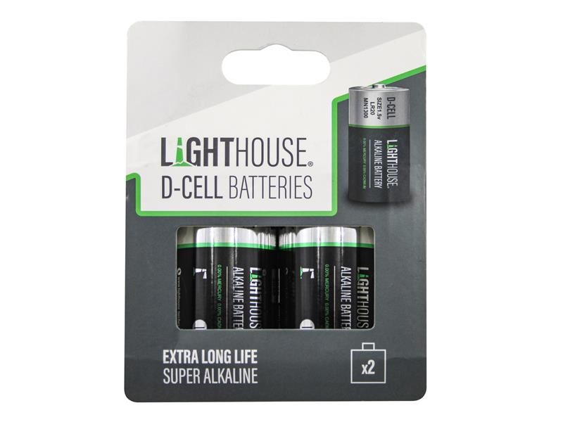 Lighthouse D LR20 Alkaline Batteries 14800 mAh (Pack 2)
