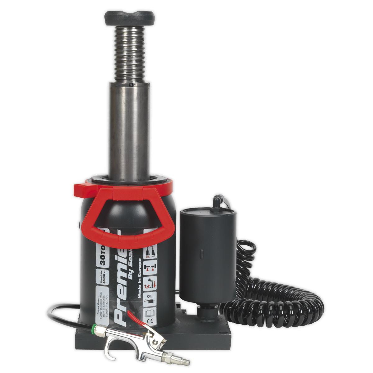 Sealey Bottle Jack 30 Tonne Manual/Air Hydraulic AM30