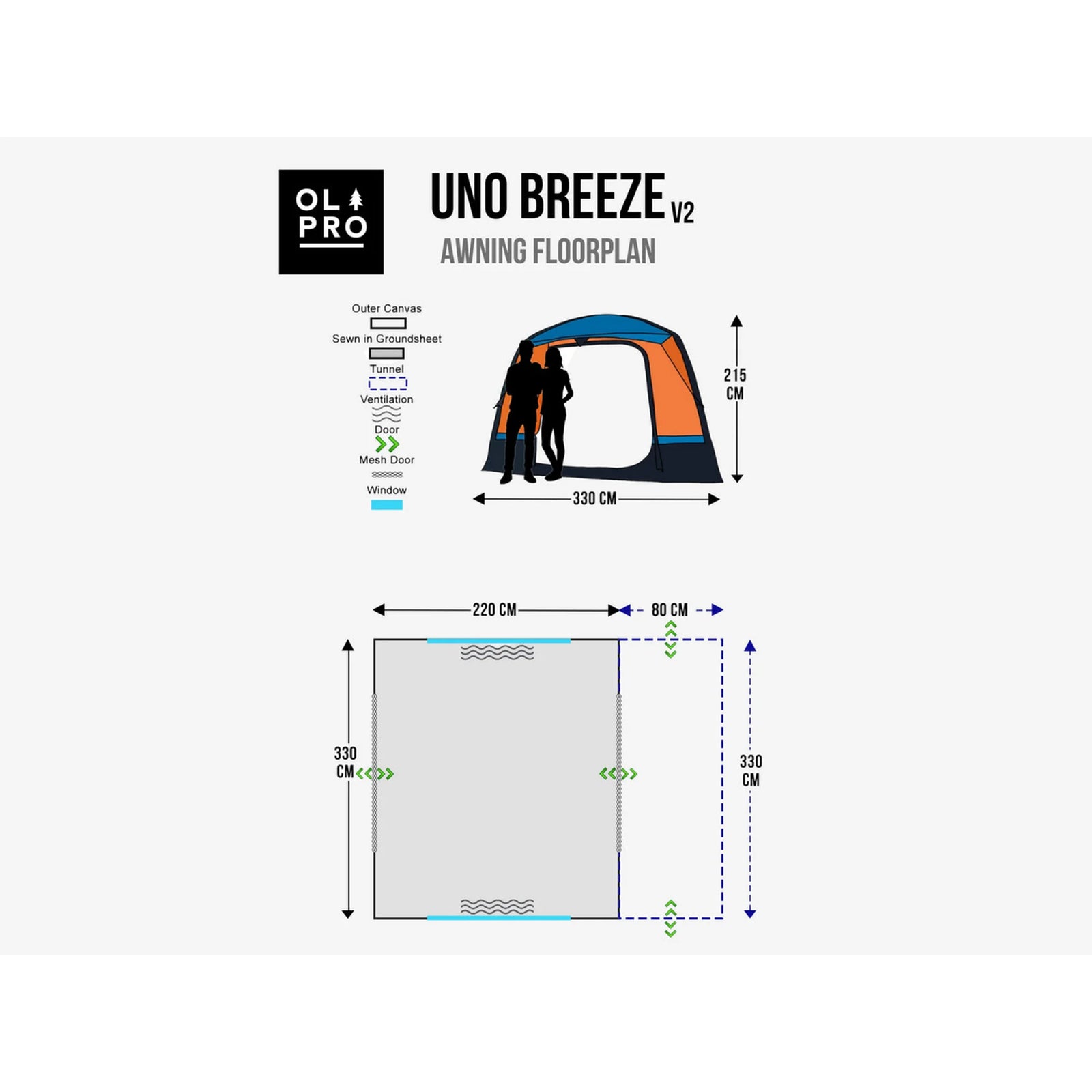 Olpro Uno Breeze® v2 Campervan Awning 17kg