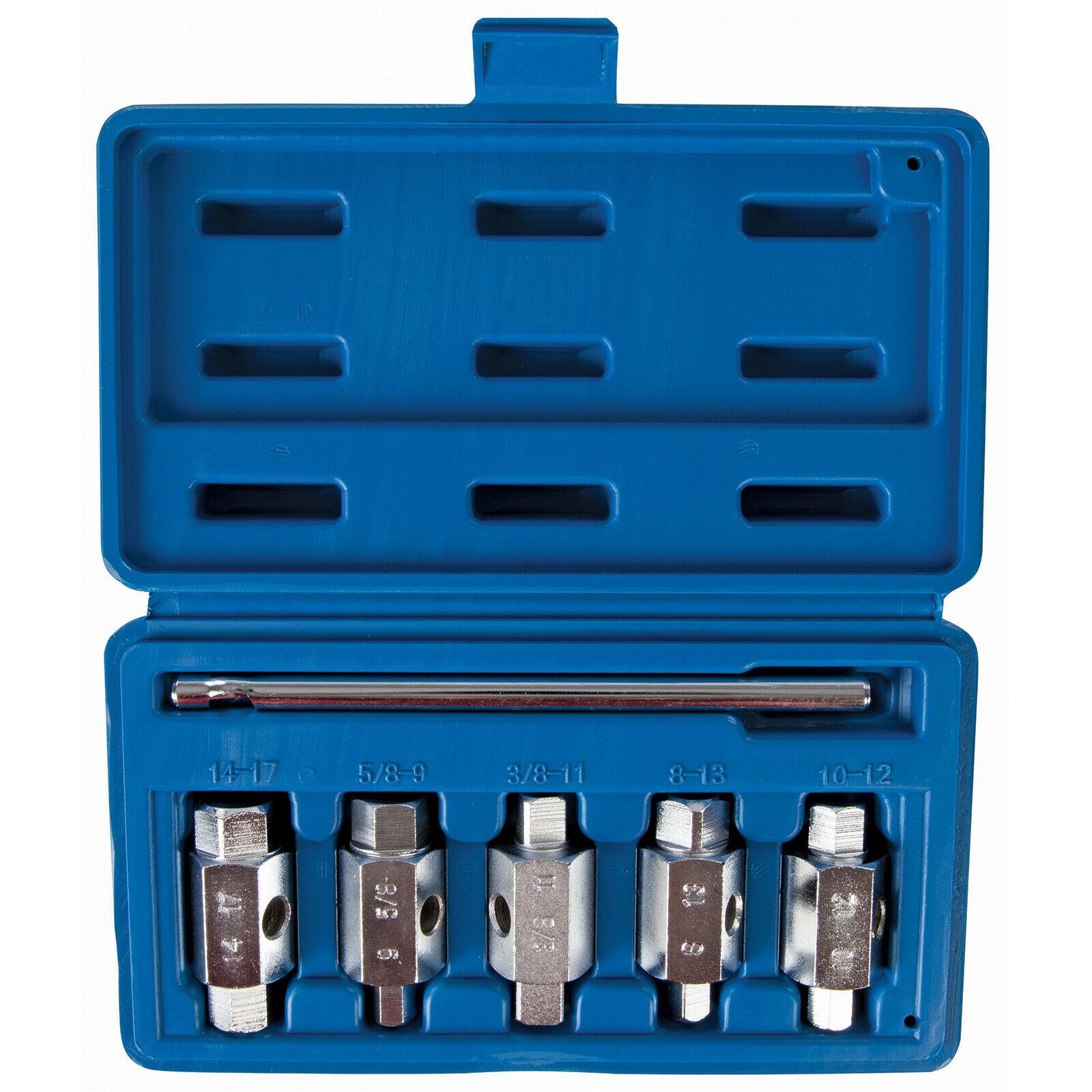 Silverline Oil Drain Plug Key Set 6pc Double Ended Sump Gearbox Hex Square
