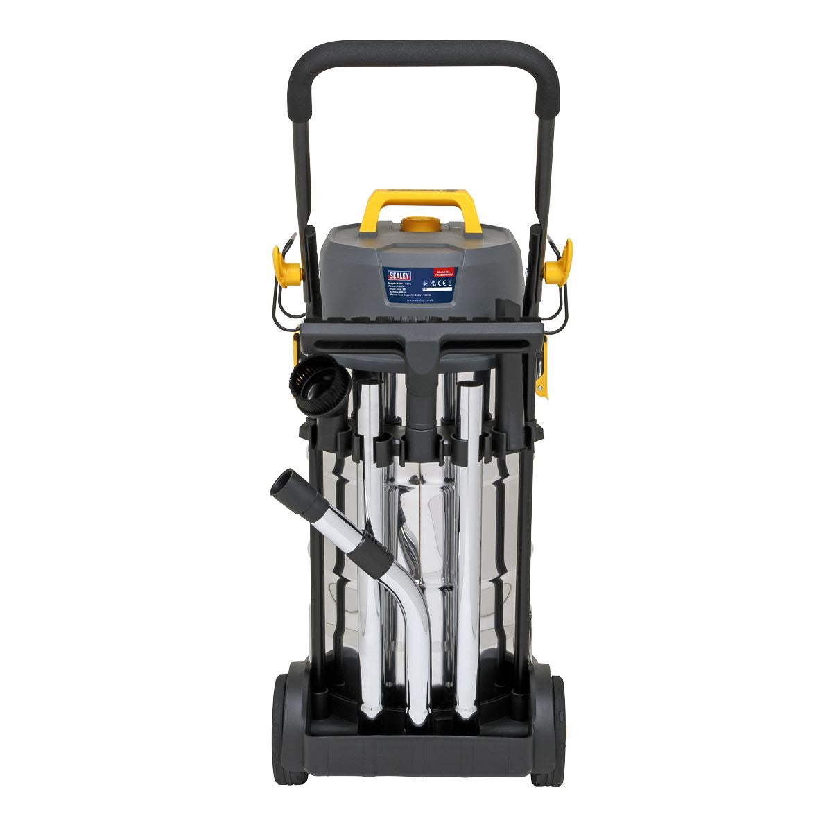 Sealey Vacuum Cleaner Industrial Dust-Free Wet/Dry 38L 1100W/110V Stainless Stee