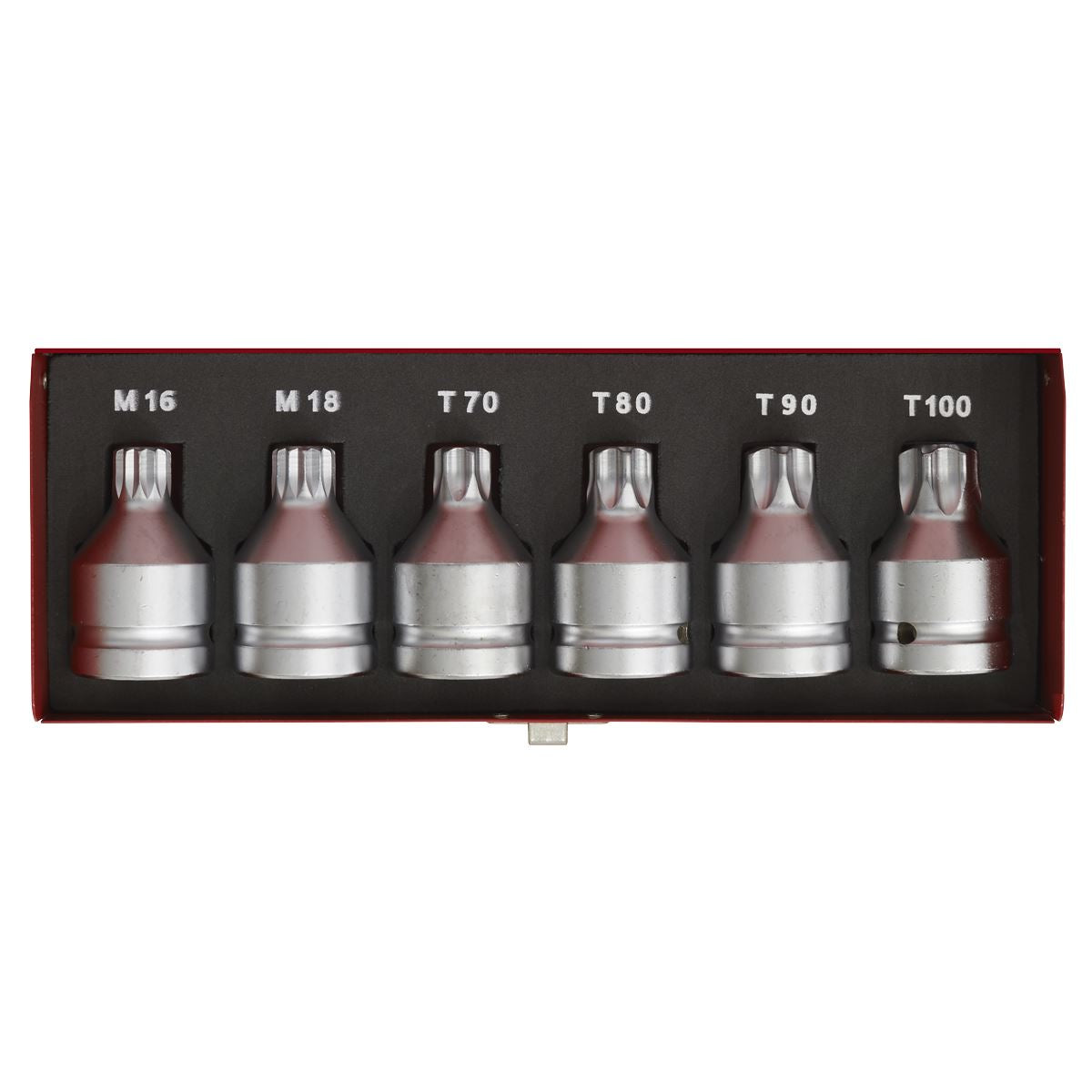 Sealey Sec. TRX-Star & Sec. Spline Socket Bit Set 6pc 3/4"Sq Drive AK6218