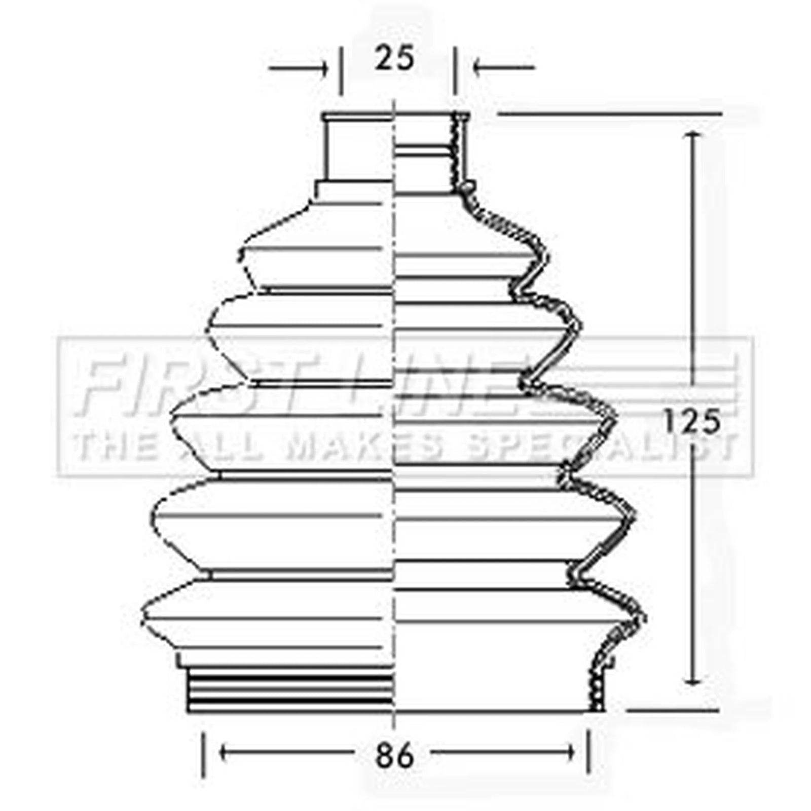 First Line Drive Shaft Bellow Kit Front Left Polychloroprene (Neopr fits Audi A2