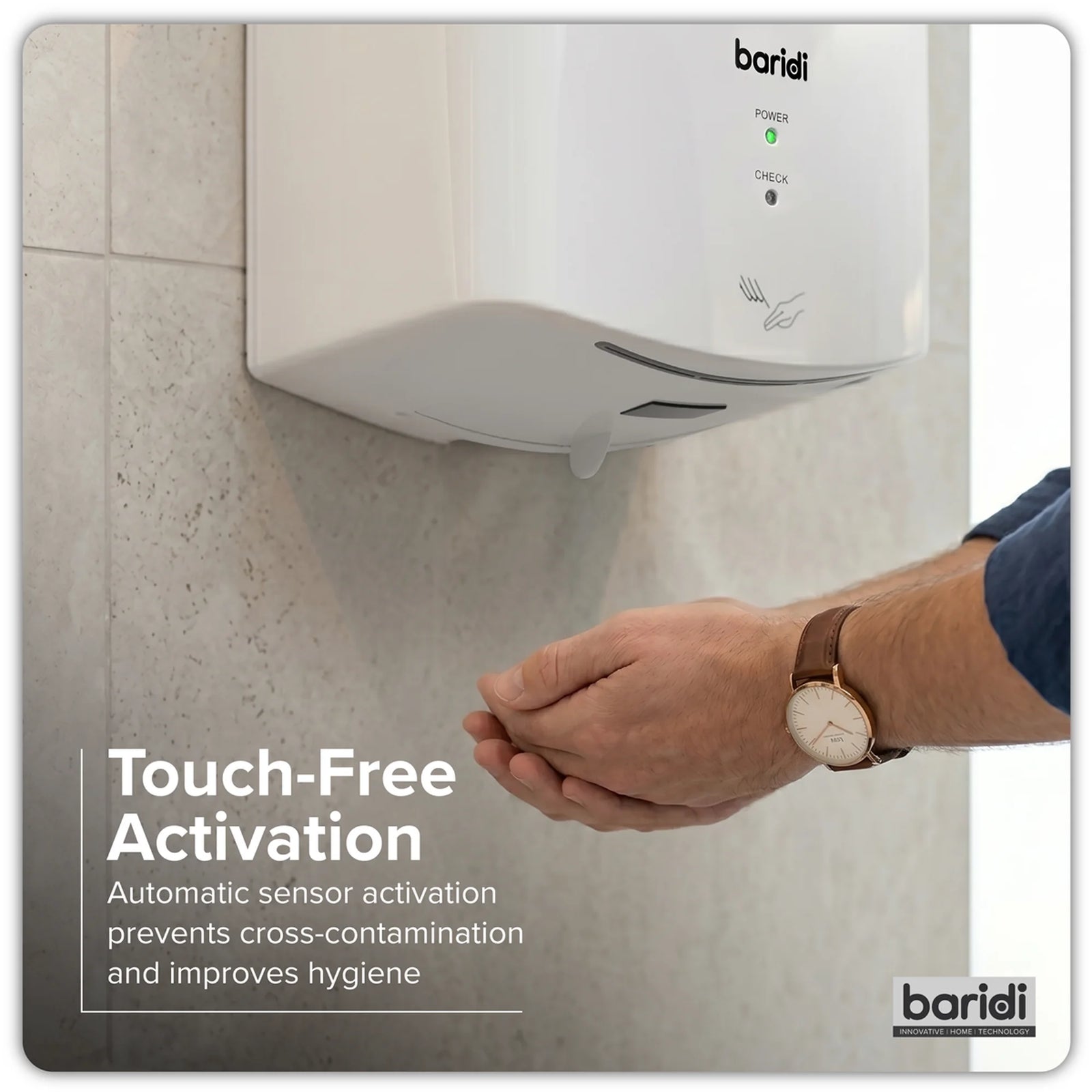 Baridi High Speed Hand Dryer DH378 1400-1650W White