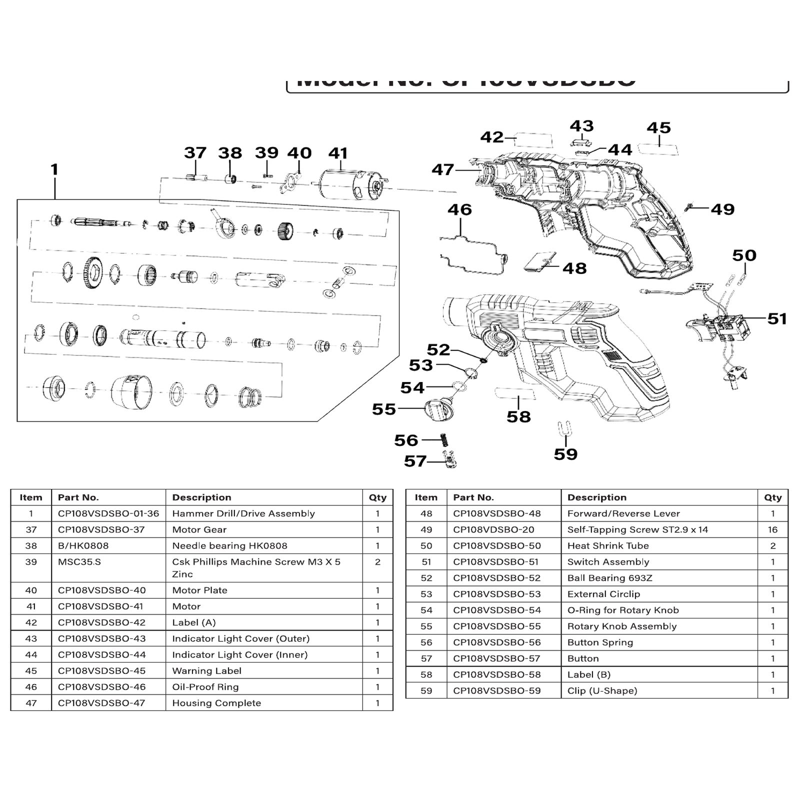 Sealey Indicator Light Cover (Outer) CP108VSDSBO-43