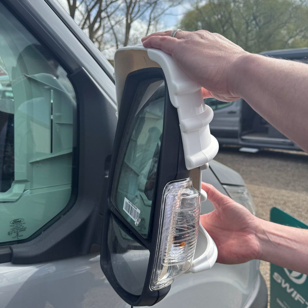 Ford Transit Mirror Bumper Protectors x 2 (White) Short
