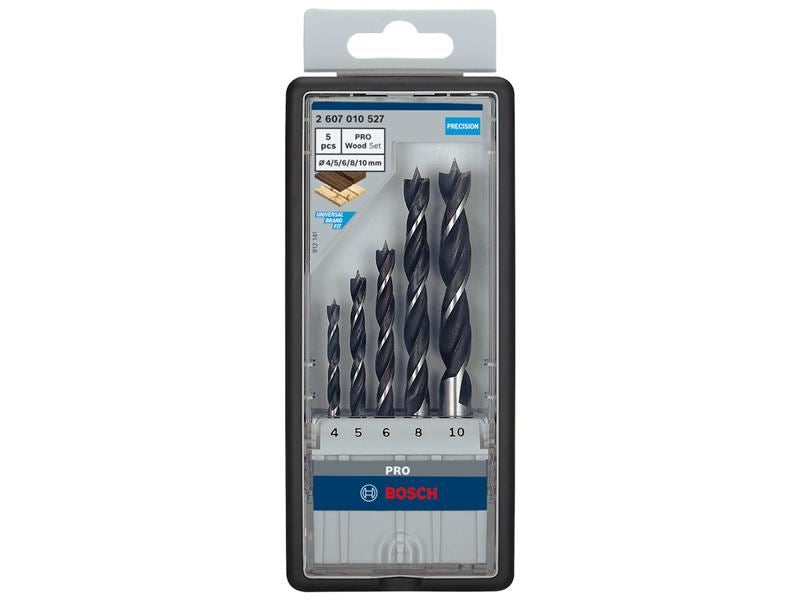 Bosch Powertool Accessories PRO Wood Brad Point Drill Bit Set, 5 Piece