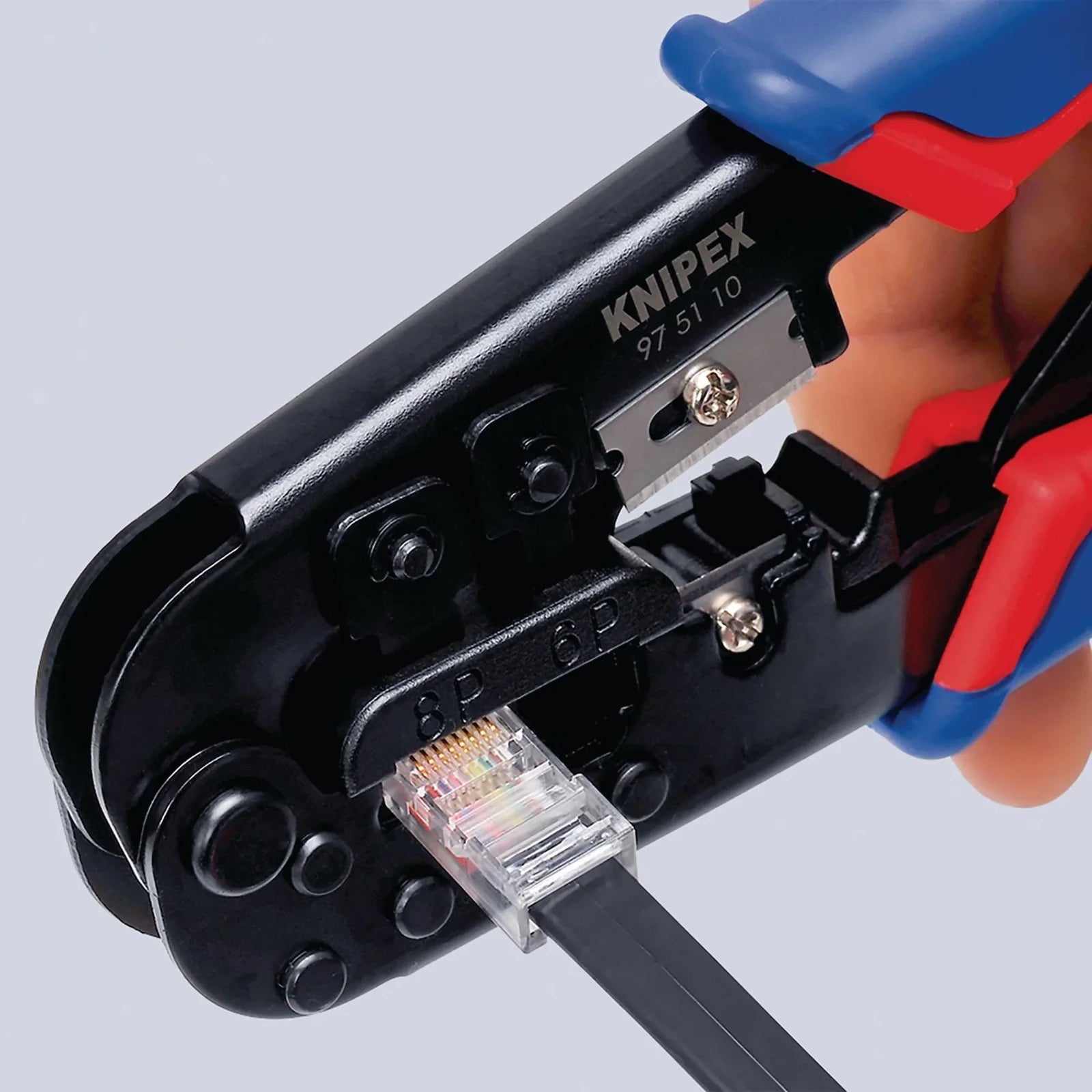 KNIPEX Crimping Pliers 97 51 10 SB for Western Plugs, 190mm