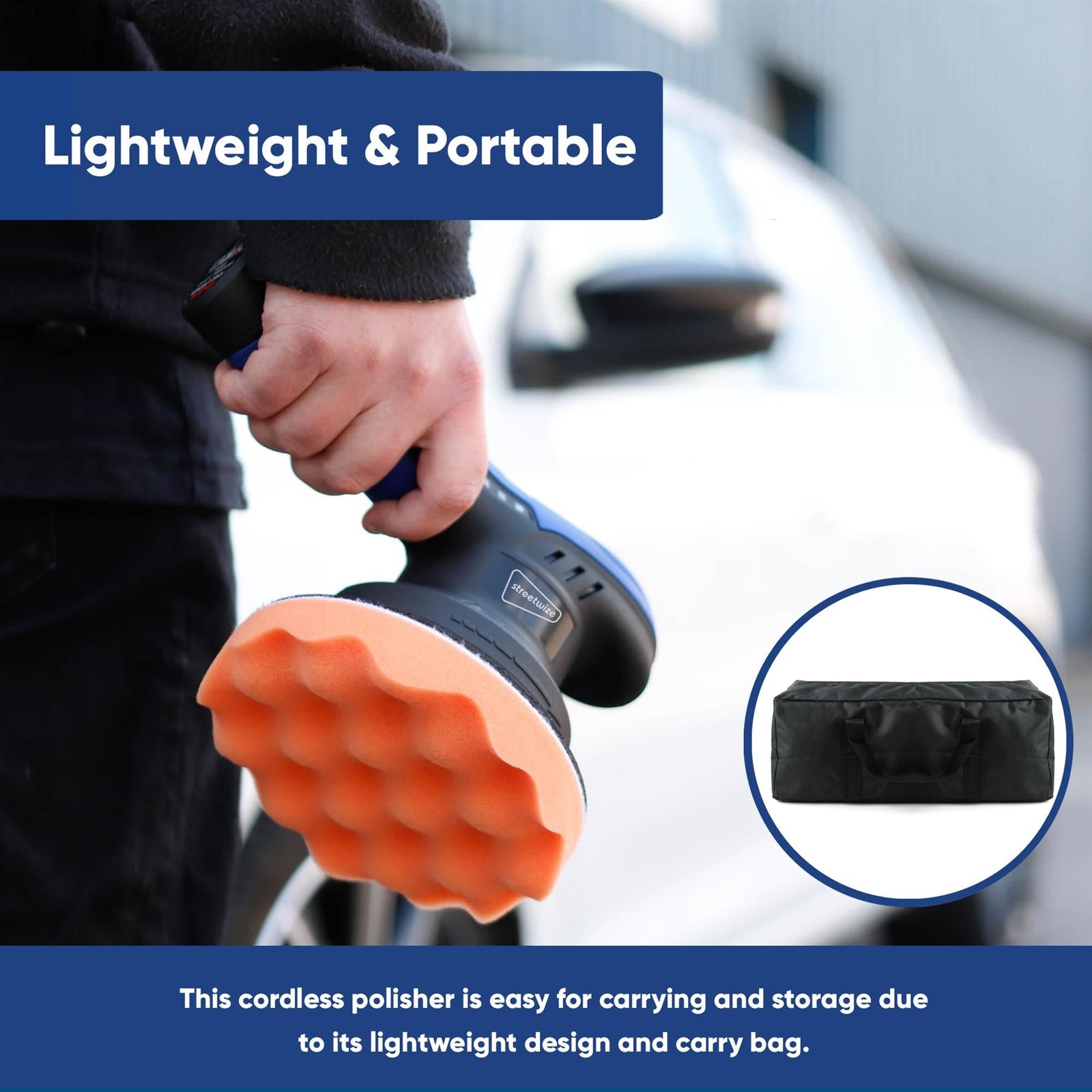Portable Cordless Car Polisher Buffer Sander Polishing Machine Kit SWCP3