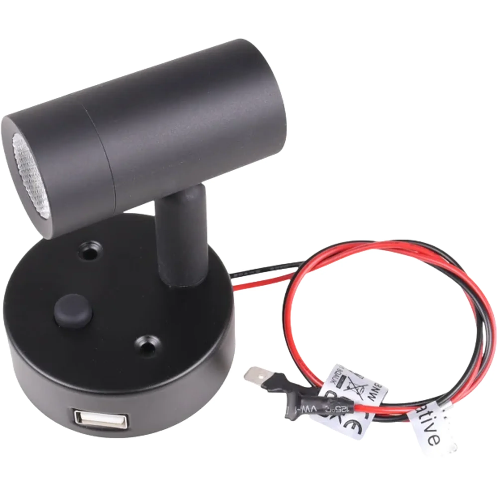 Luxlite 12V LED Spot Light with USB - Compact Black Design