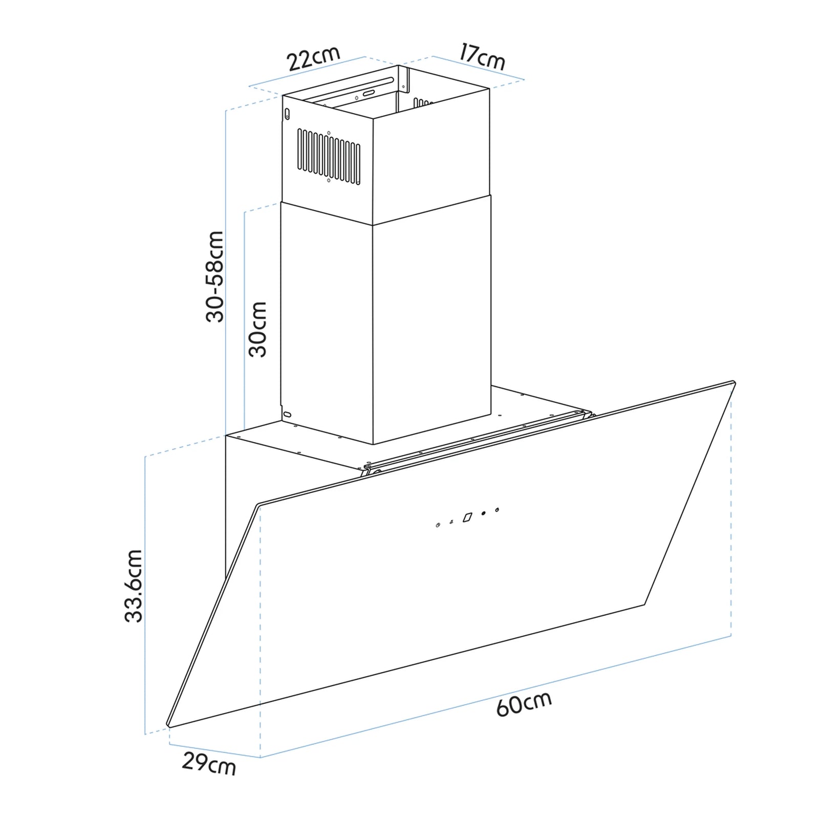 Baridi DH105 60cm Wall Mounted Cooker Hood with Touch Controls