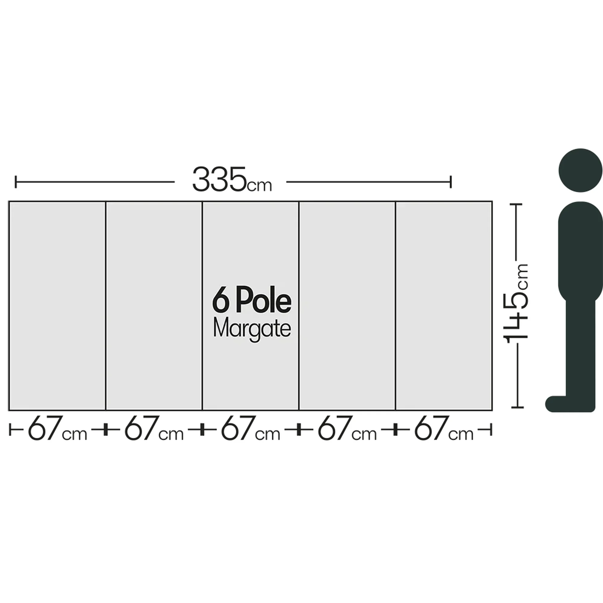 Unbranded 6 Pole Multicoloured Polythene Windbreak - 3.054 kg