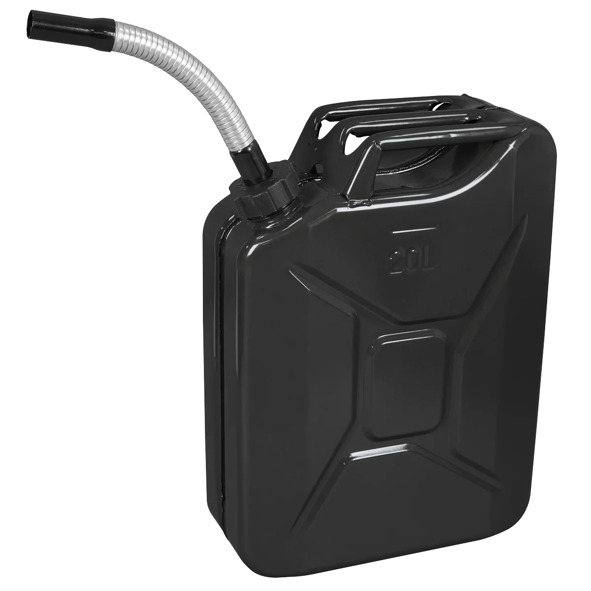 Sealey Screw Cap Metal Jerry Can 20L Black