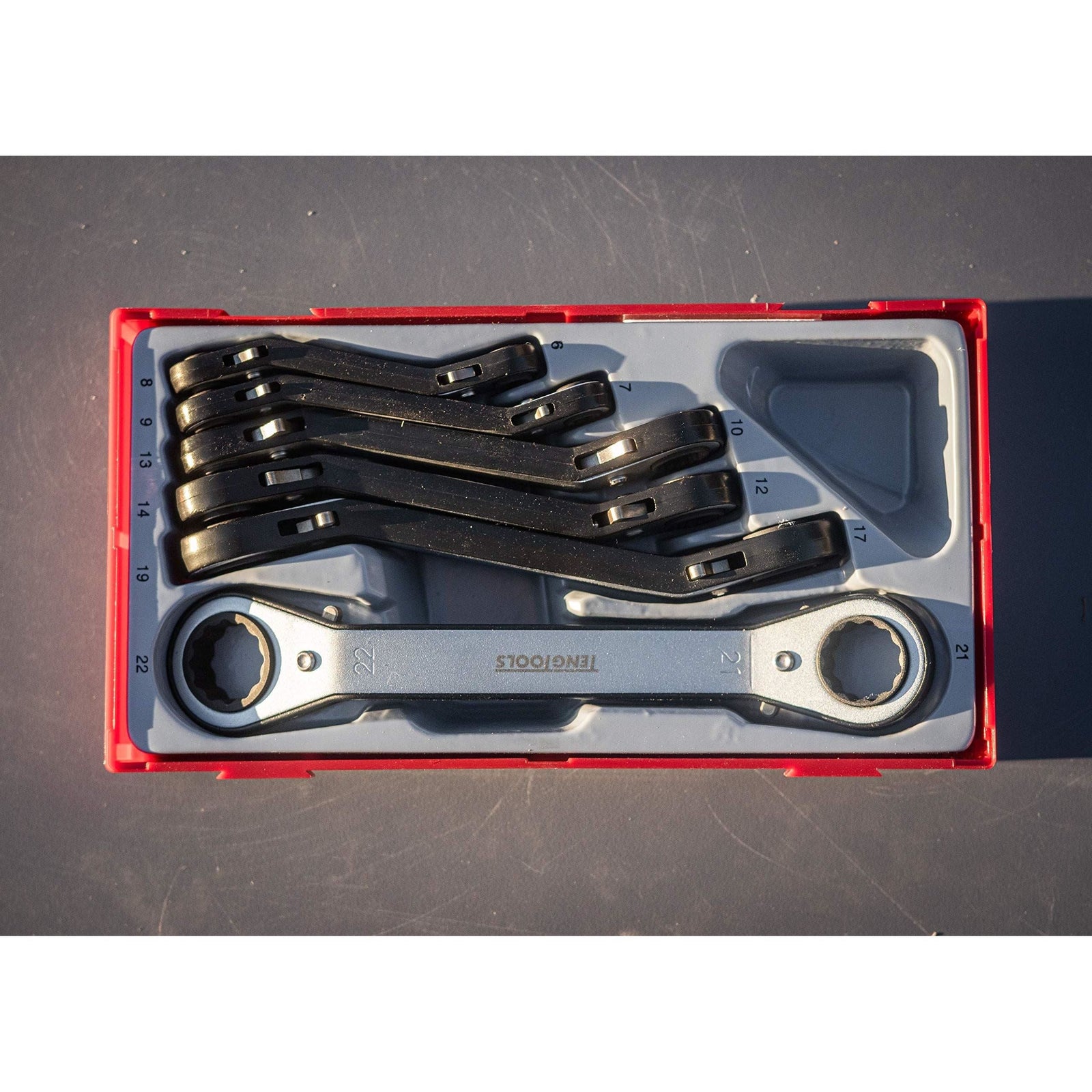 Teng Tools Ratcheting Ring Spanner Set TT1 6 Pieces