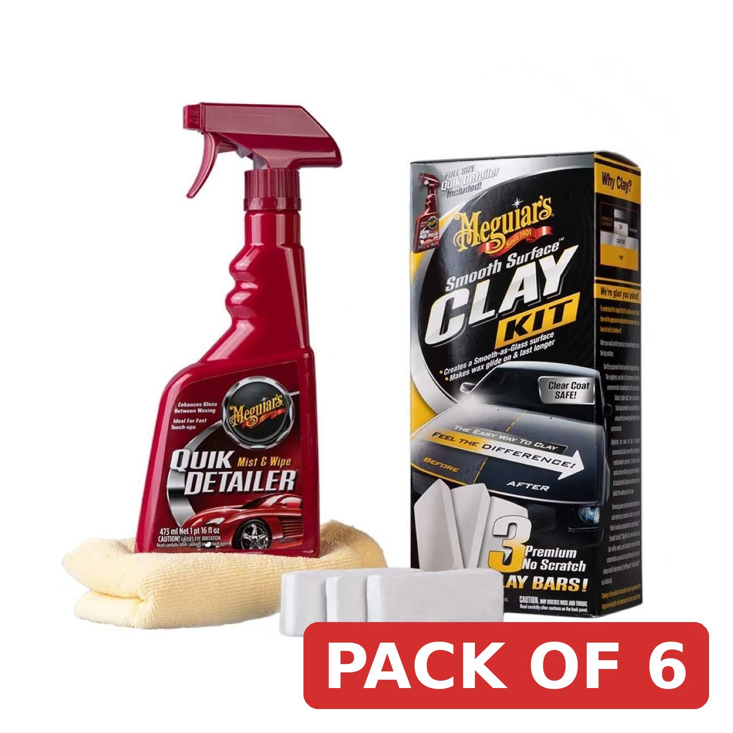 Meguiar's G191700EU Smooth Surface Clay Kit with Quik Detailer