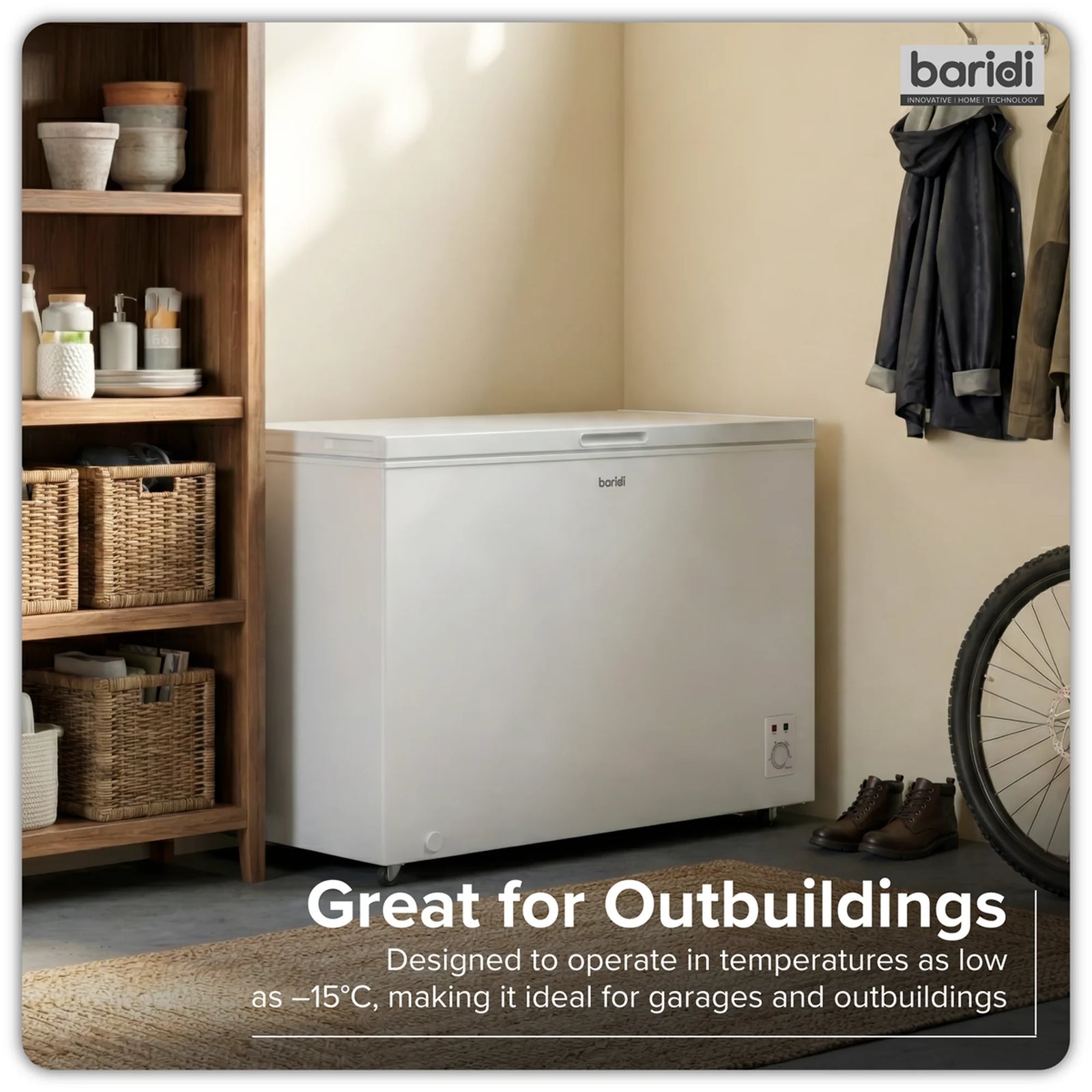 Baridi Chest Freezer DH260 299L Capacity - White