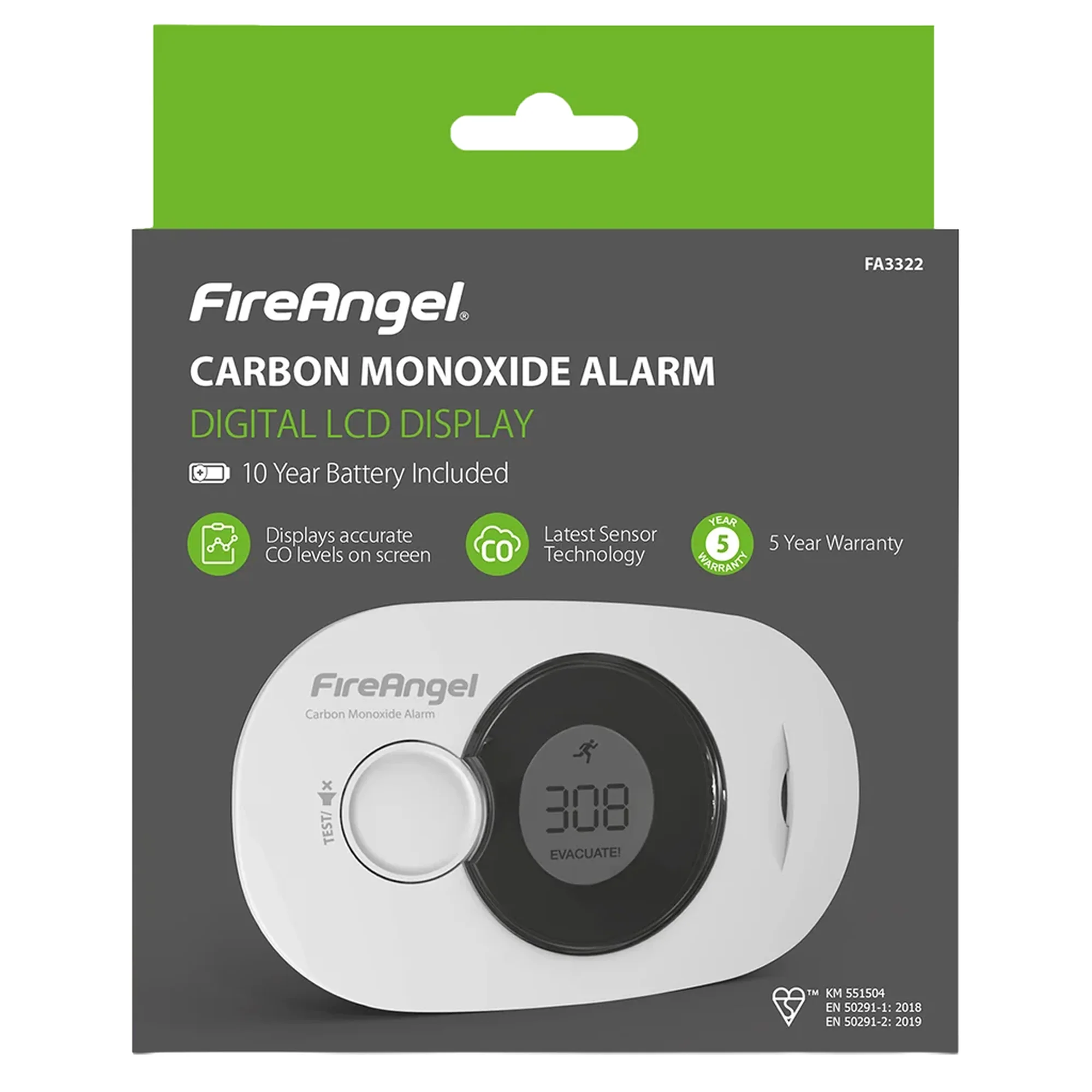 Fireangel 10 Year Digital CO Alarm