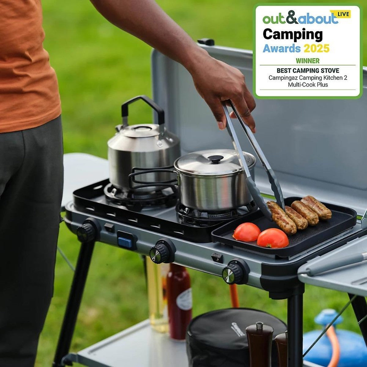 Campingaz Camping Kitchen 2 Multi Cook Plus Gas Stove Raised