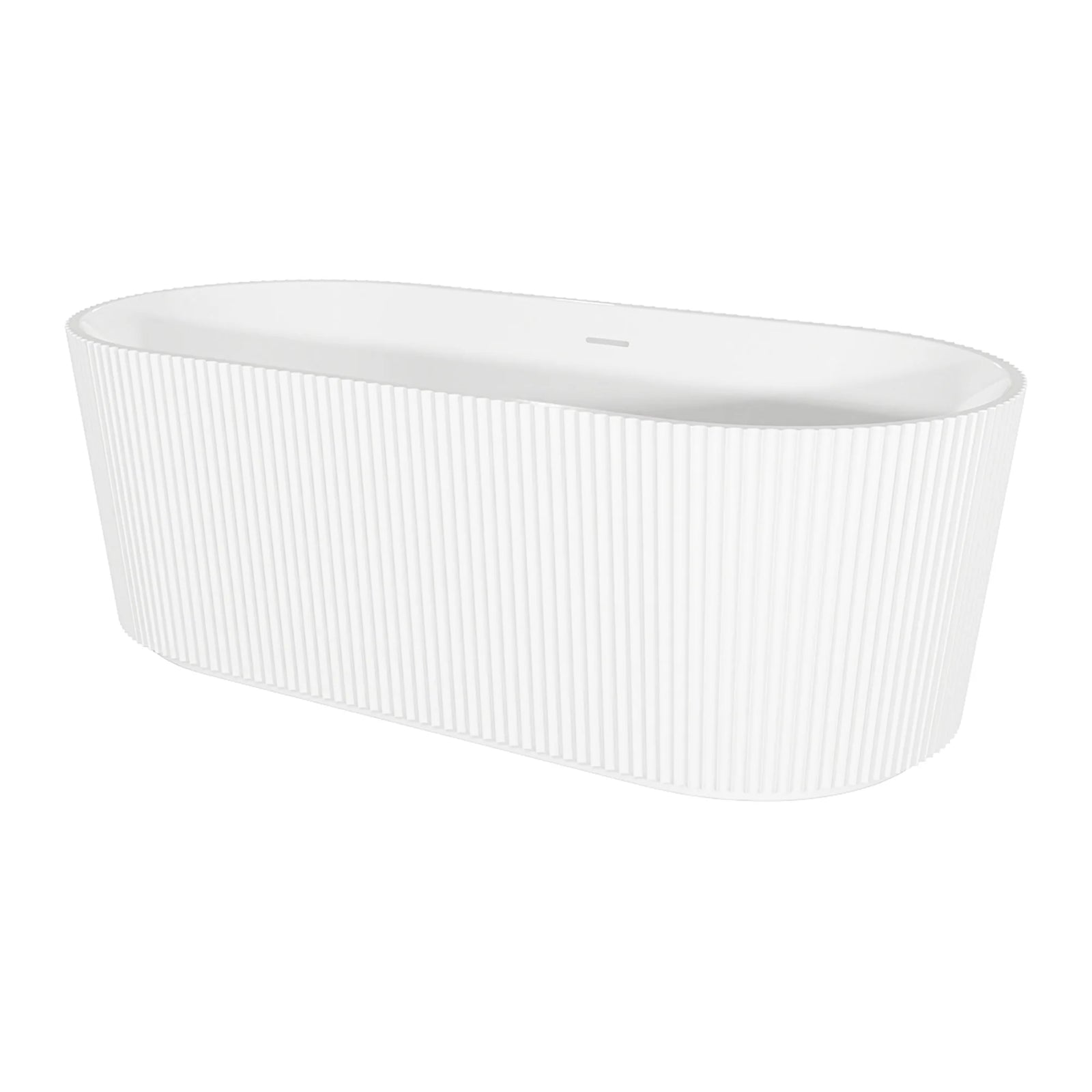 Baridi Double-Ended Fluted Bath 150cm Gloss White