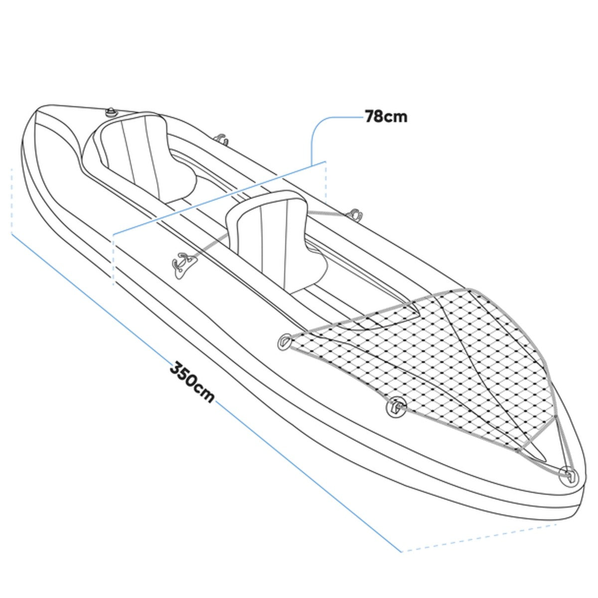 Dellonda Inflatable 2-Person Kayak/Canoe Set with Pump, Carry Bag & 2 Oars