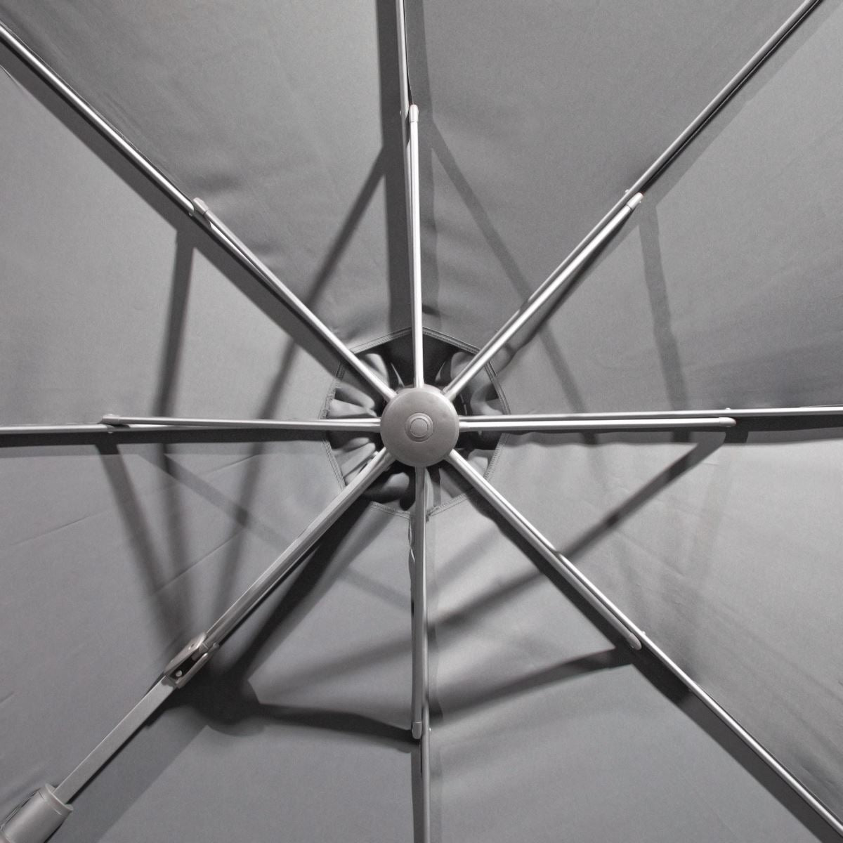Dellonda Cantilever Parasol with 360 Rotation, Tilt & Cover 3m - Grey