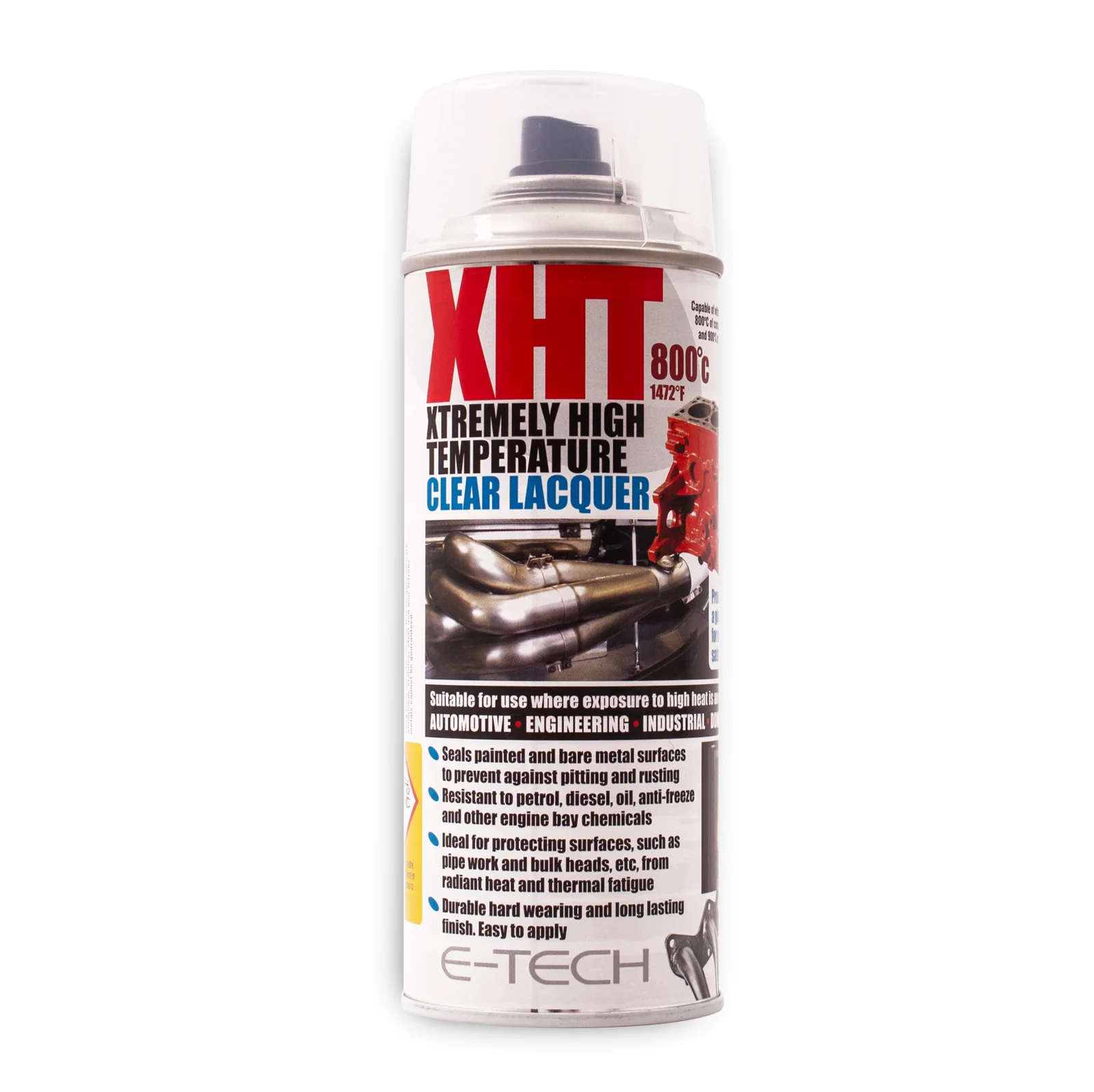 E-Tech Clear Laquer 400ml Extremely High Temperature Paint XHT VHT Exhaust