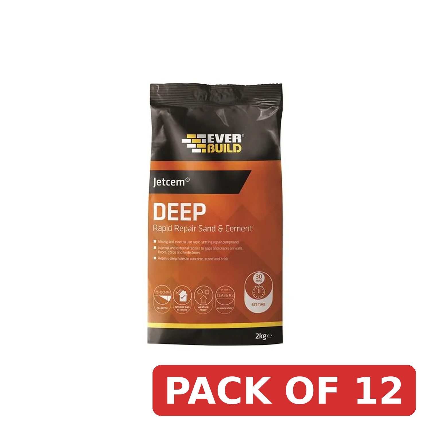 Everbuild Sika Jetcem Premix Sand & Cement 12kg (6 x 2kg Packs) - 620326