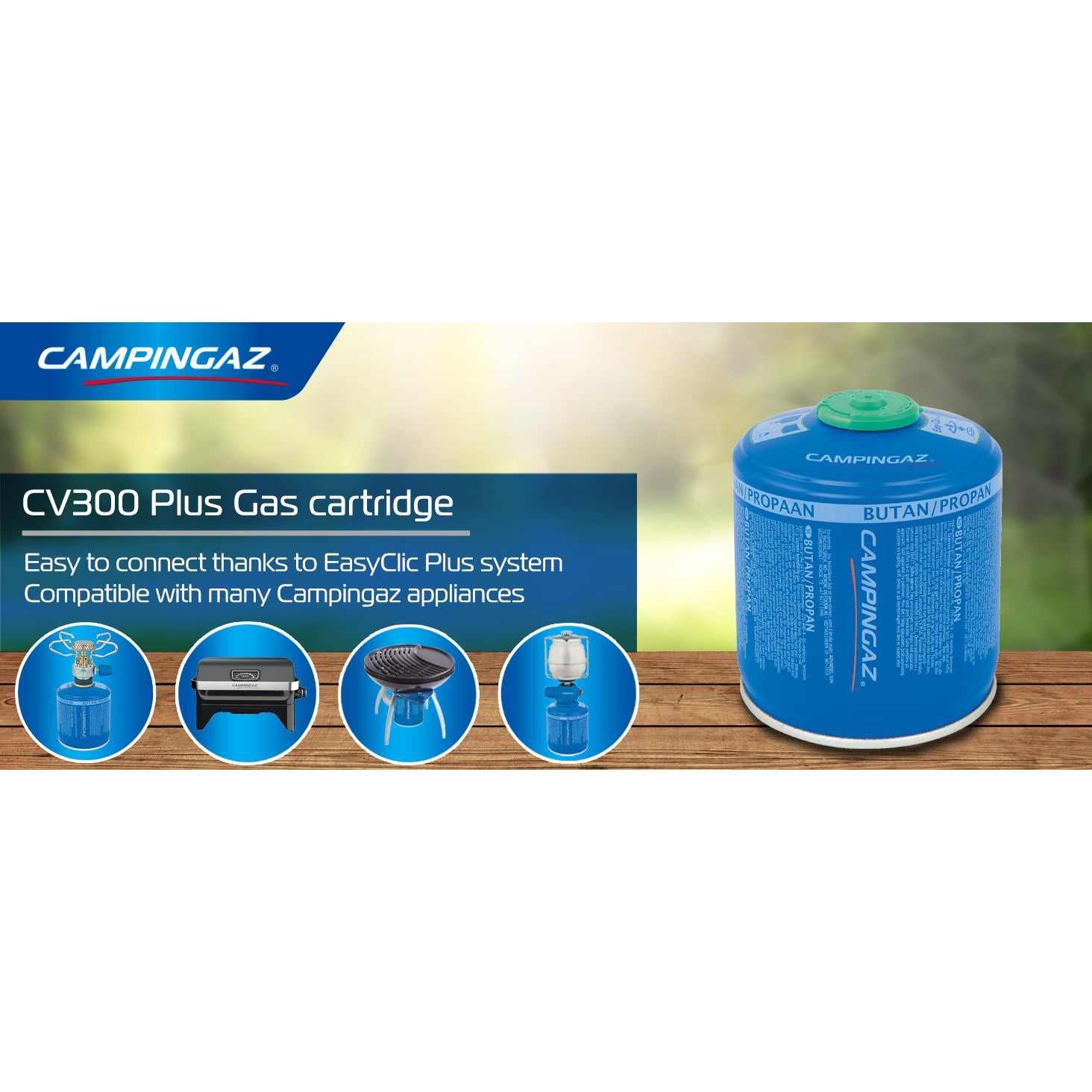 2x Campingaz CV 300 Plus Butane Propane Cartridge Camping Cooking Outdoors