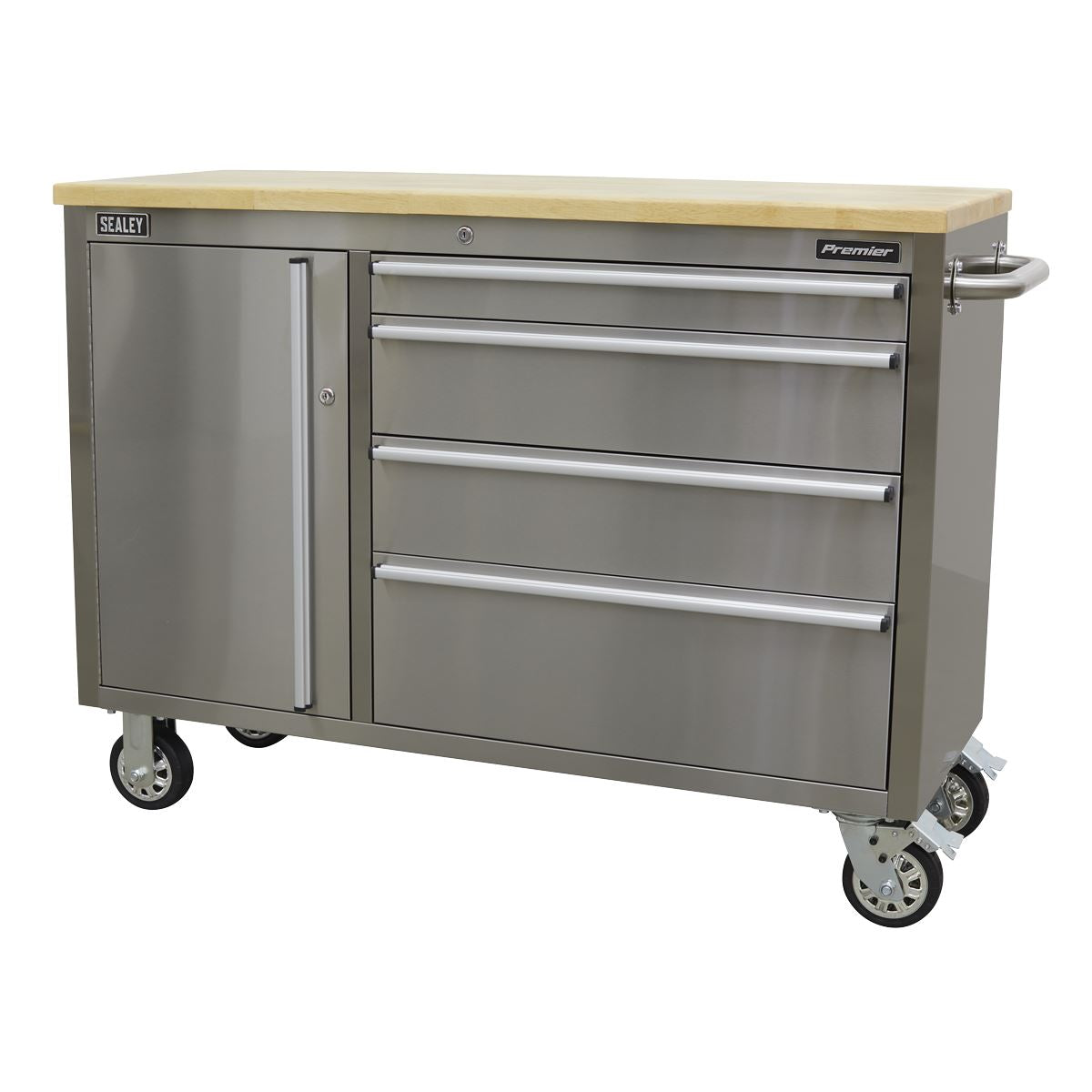 Sealey Mobile Stainless Steel Tool Cabinet 4 Drawer AP4804SS