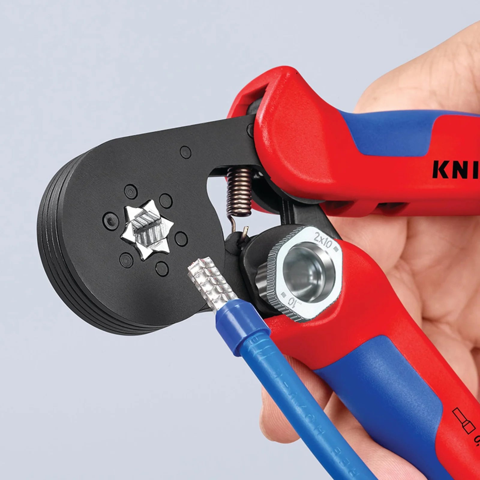 KNIPEX 97 53 14 SB Self- Adjusting Crimping Pliers, 2 x 10 mm², 180mm