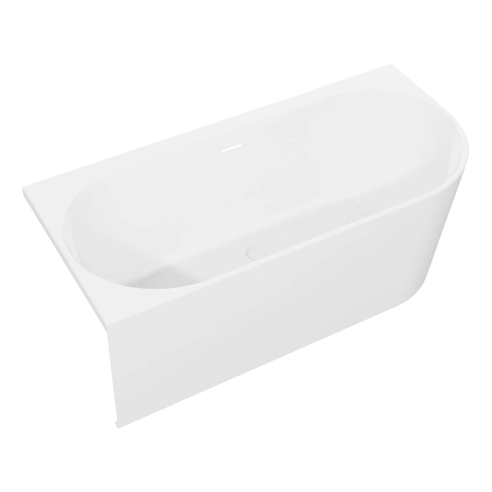 Baridi Left-Hand Corner Slim Rim Bath 150cm - Gloss White