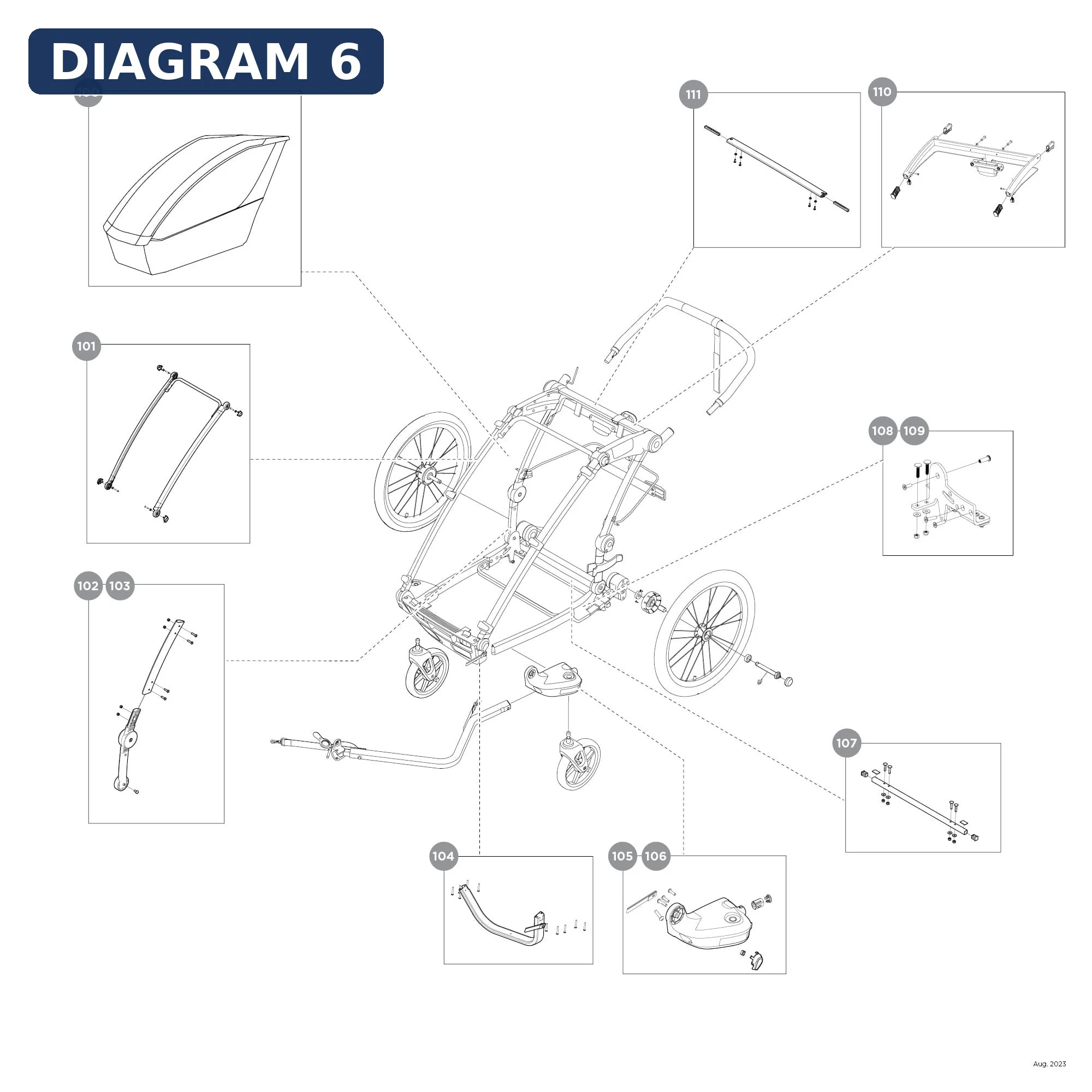 Thule Spare Reclining seat assembly 17-X - single - Thule Chariot 1540190641