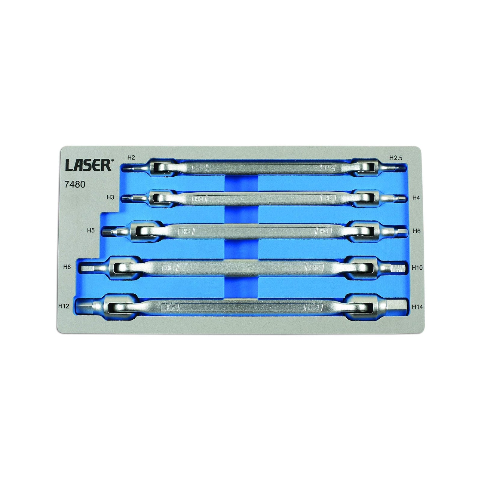 Laser Double Ended Flexible Hex Bit Set 5pc 7480